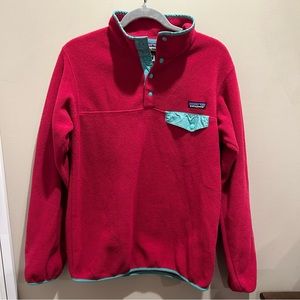 Patagonia Synchilla Snap-T Fleece Pullover Pink and Green Size Medium